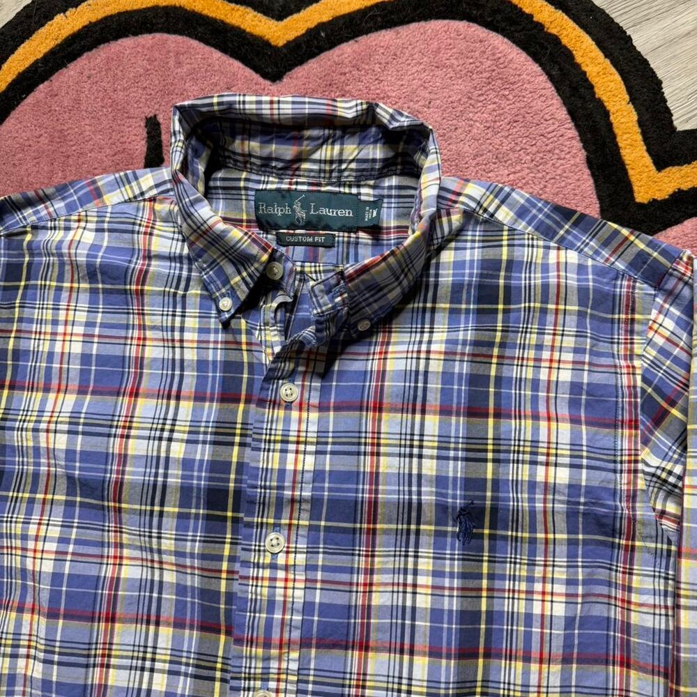 Polo Ralph Lauren Plaid Embroidered Logo Button Up Shirt Size Medium - Picture 3 of 6